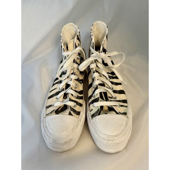 Converse All Star Chuck Taylor Women’s 6.5 shoes Black /Tan zebra sneakers - Picture 3 of 6
